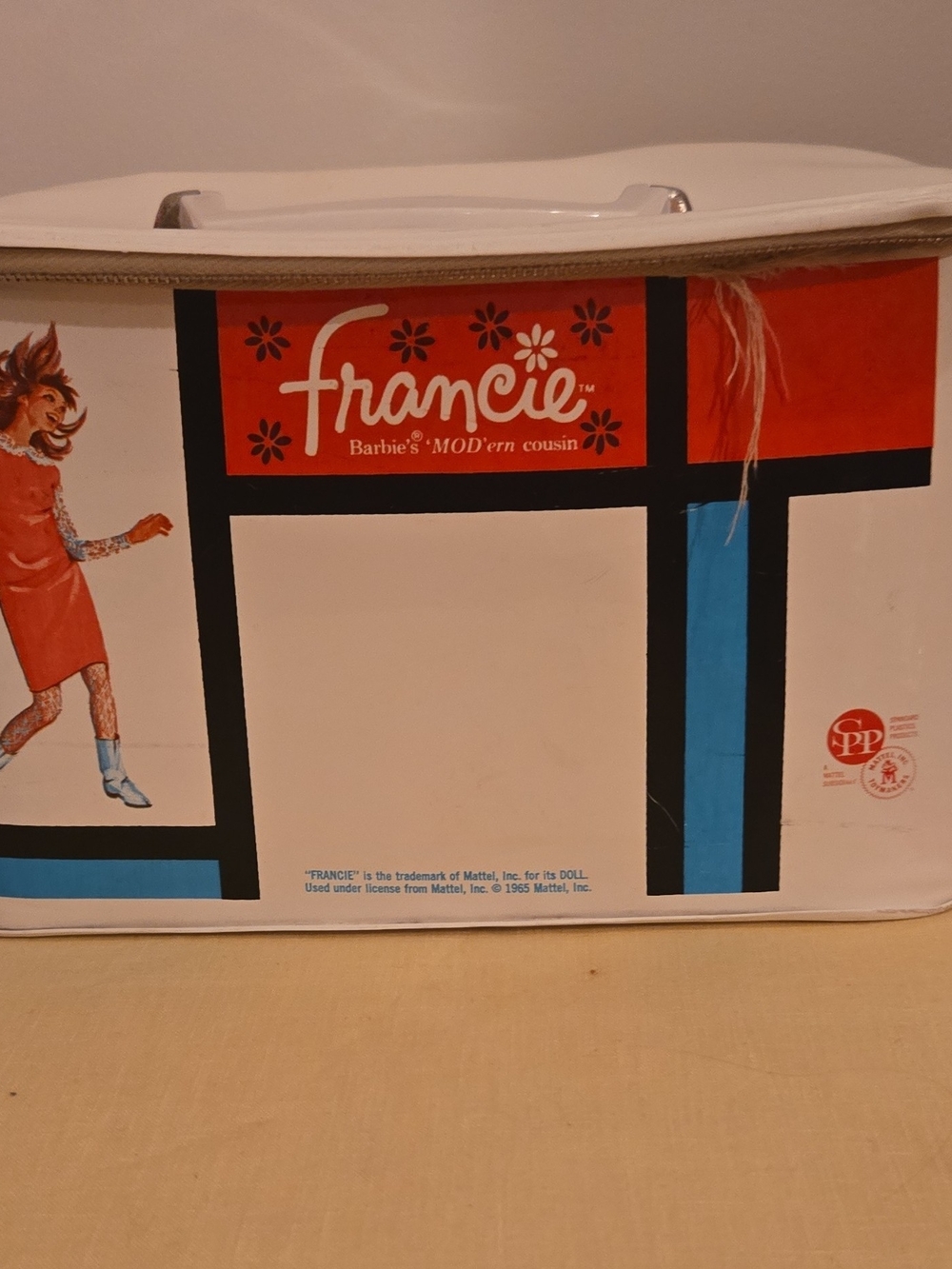 Vintage Mattel Francie ("Barbie's 'MOD'ern Cousin") train case was released 1965